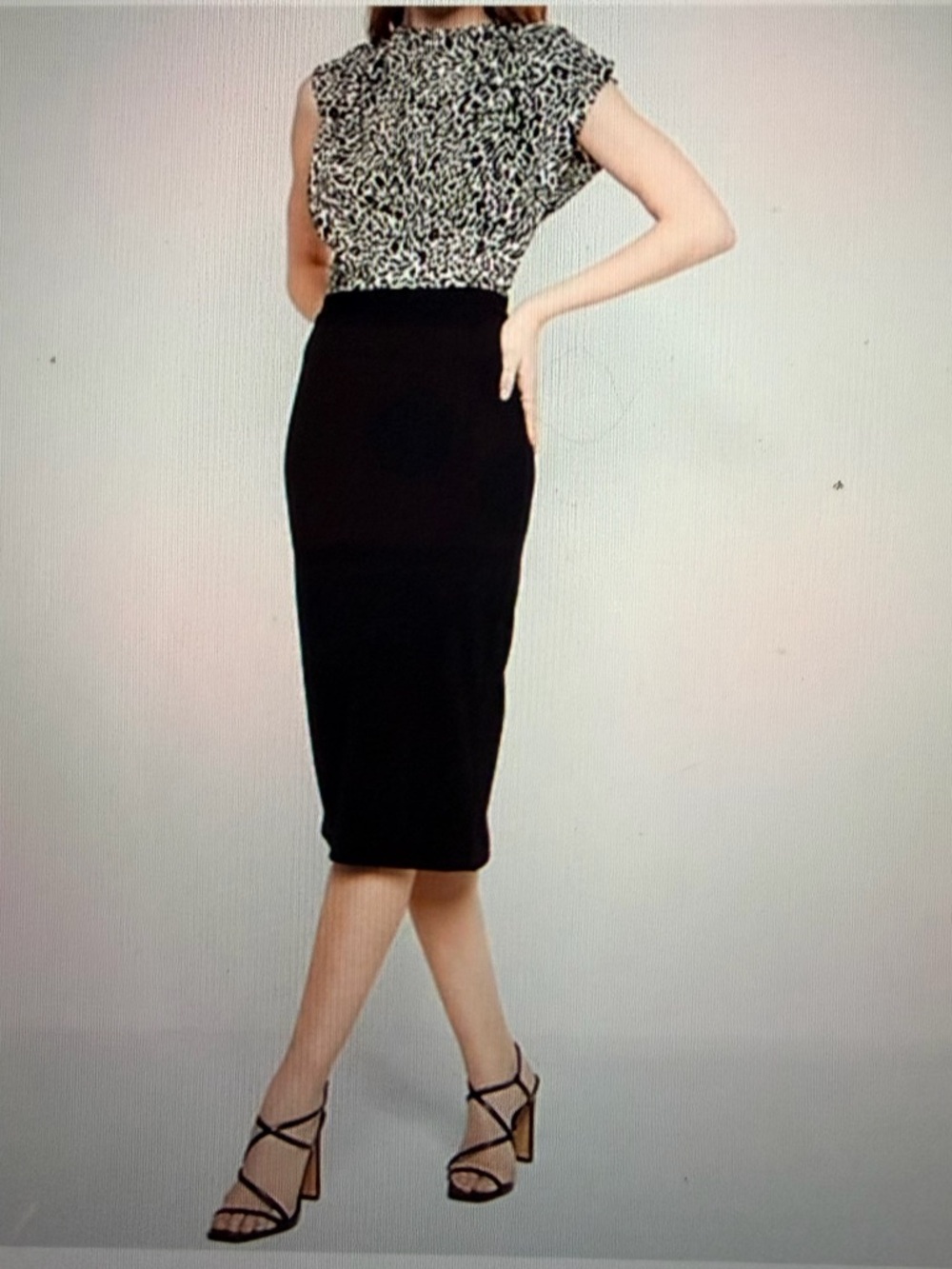 Express Black Midi 2 part sheath dress — L